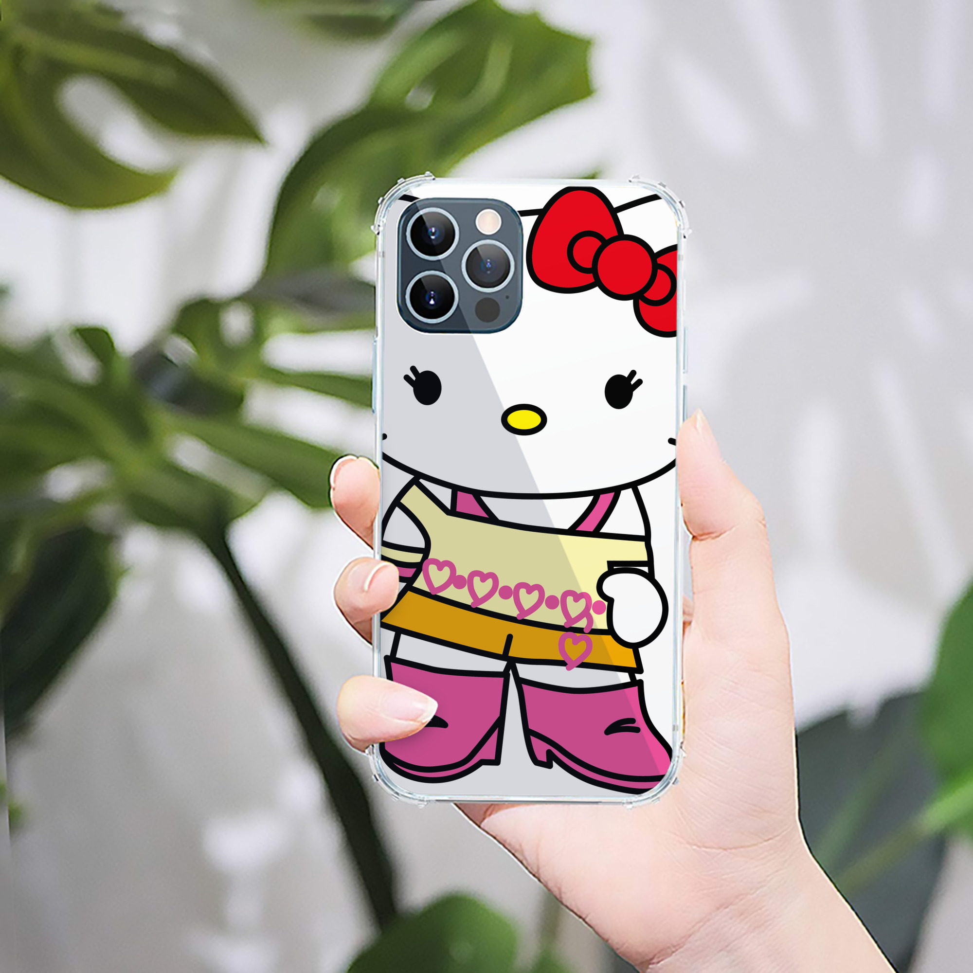 （画像用） Hello Kitty ハローキティ 【iPhone 12シリーズ対応】透明スマホケース（クリアソフトケース）